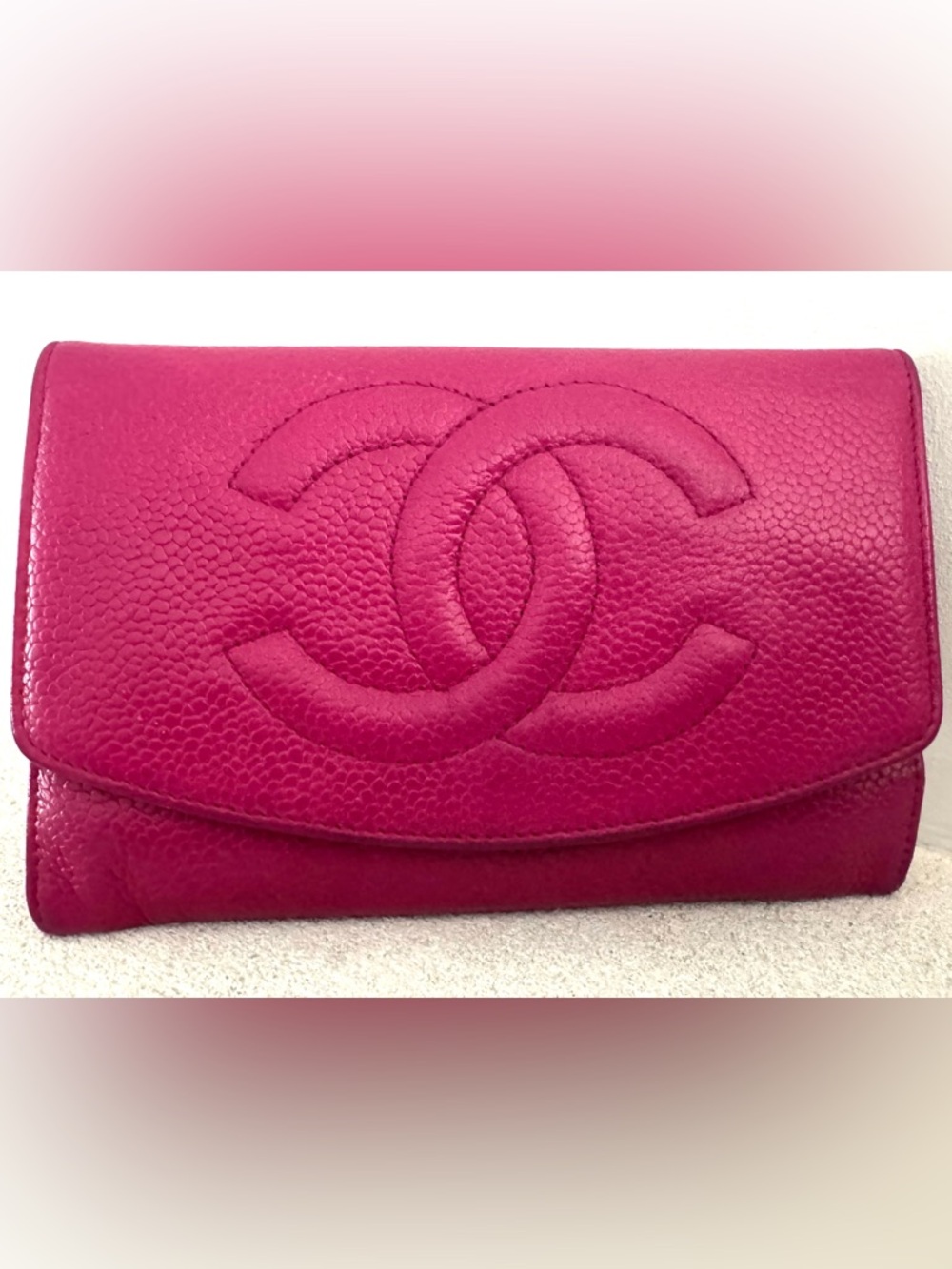 CHANEL Pink Caviar CC Wallet Authentication Card & Serial Sticker